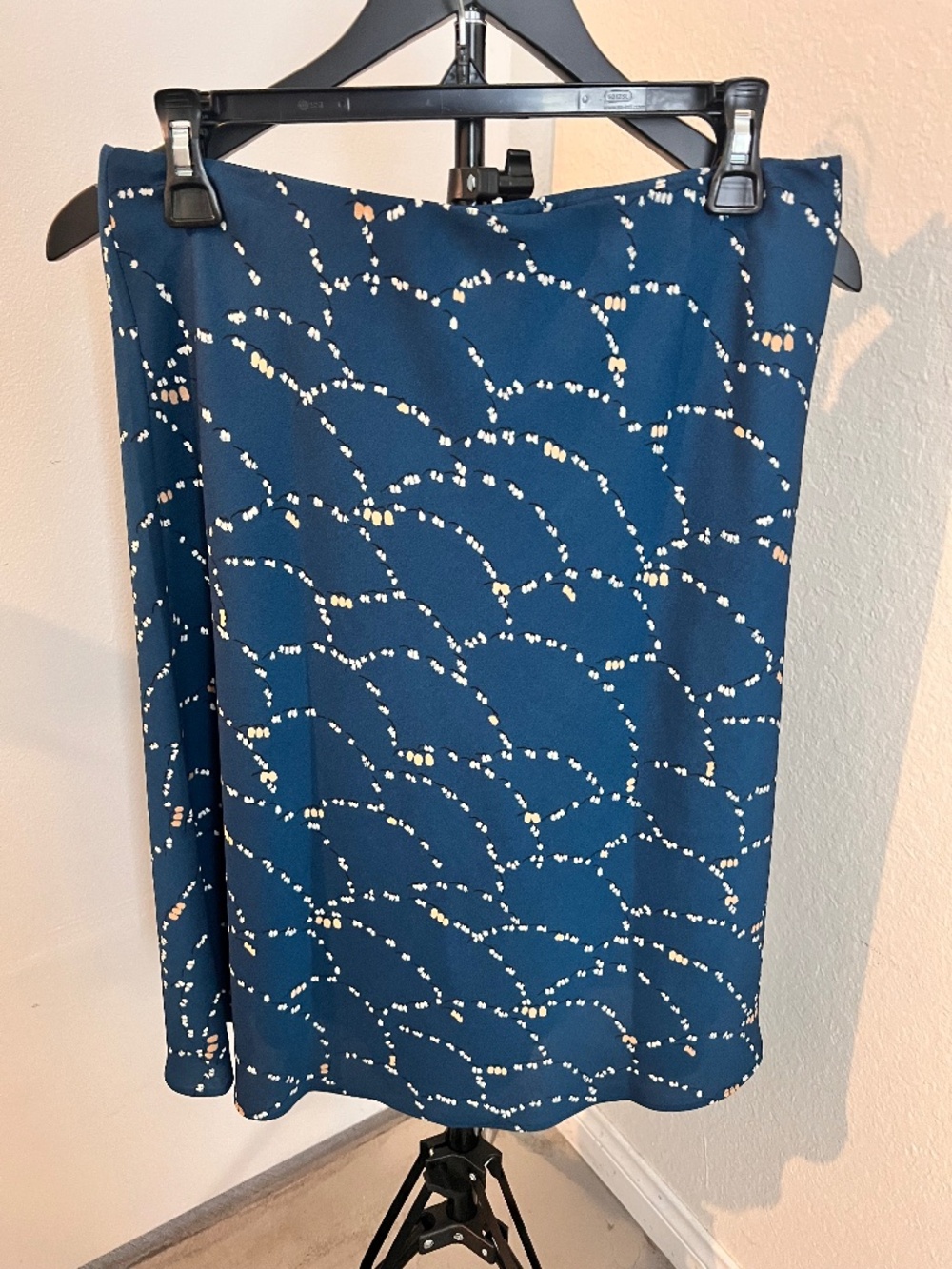 Ann Taylor NWT Peacock Blue Print Lined Skirt | Size Small